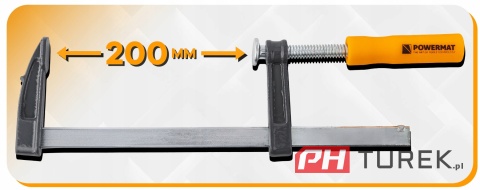 ŚCISK STOLARSKI ŚRUBOWY ZACISK 200x50 MM TYP F PM-SSS-8T