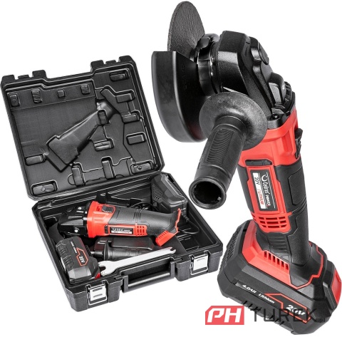 Szlifierka kątowa Cedrus ag125li-set z baterią 4 Ah i ładowarką w walizce