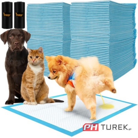 Jednorazowe podkłady higieniczne dla zwierząt 60x40 cm –100 szt. + woreczki