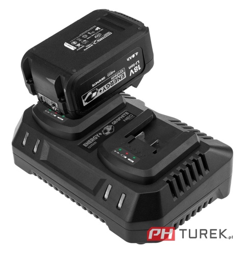 Ładowarka podwójna do akumulatorów bateri energy+ 58g085-1 – GRAPHITE