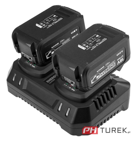 Ładowarka podwójna do akumulatorów bateri energy+ 58g085-1 – GRAPHITE