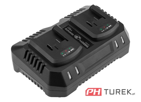 Ładowarka podwójna do akumulatorów bateri energy+ 58g085-1 – GRAPHITE