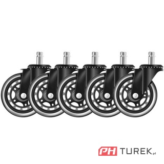 Łożyskowane kółka wymienne do fotela obrotowego biurowego zestaw 5 szt