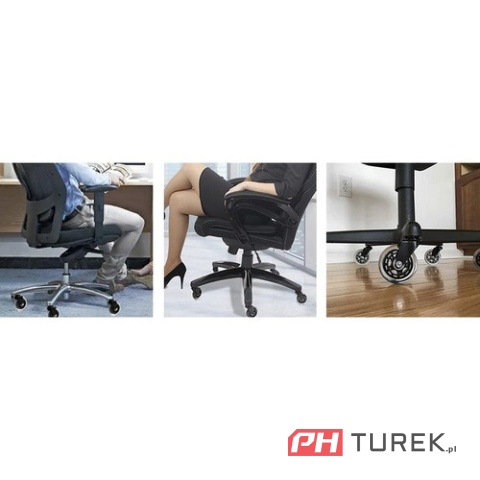 Łożyskowane kółka wymienne do fotela obrotowego biurowego zestaw 5 szt