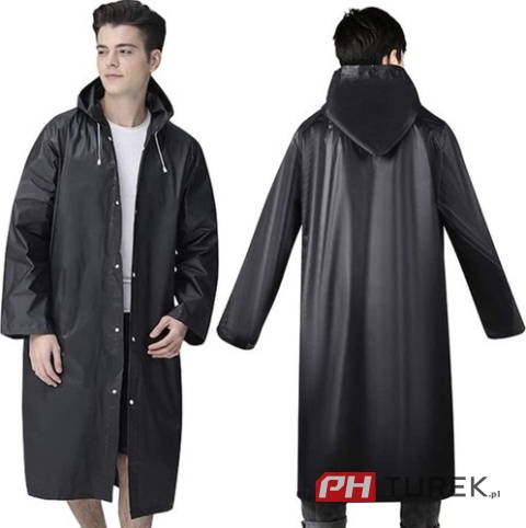 Mocny płaszcz przeciwdeszczowy na zatrzaski męski, damski, uniwersalny