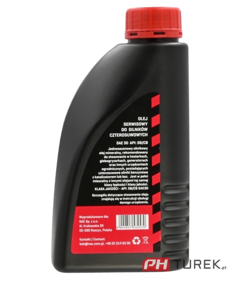 Olej do silnika kosiarki sae30 NAC 0.6l silnikowy agregatu glebogryzarki