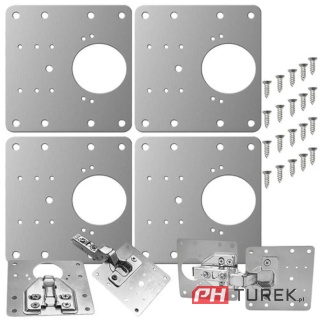 Płytka do naprawy zawiasów meblowych,szafek zestaw naprawczy/ zestaw 4 szt