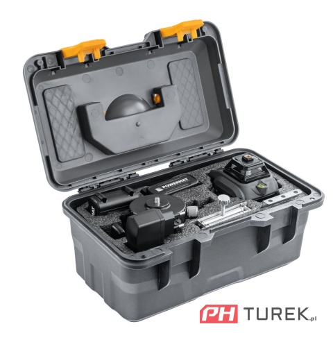 Poziomica laser krzyżowy 4d 360° 40m powermat pm-plk-4dm3