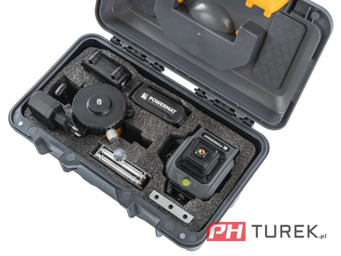 Poziomica laser krzyżowy 4d 360° 40m powermat pm-plk-4dm3