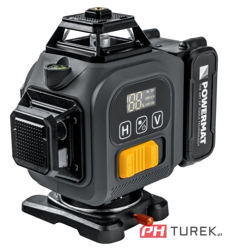 Poziomica laser krzyżowy 4d 360° 40m powermat pm-plk-4dm3