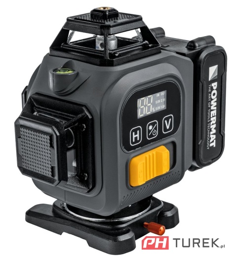 Poziomica laser krzyżowy 4d 360° 40m powermat pm-plk-4dm3