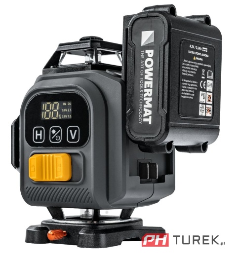 Poziomica laser krzyżowy 4d 360° 40m powermat pm-plk-4dm3