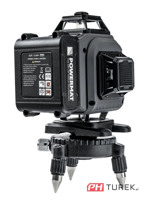 Poziomica laser krzyżowy 4d 360° 40m powermat pm-plk-4dm3