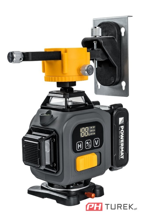 Poziomica laser krzyżowy 4d 360° 40m powermat pm-plk-4dm3