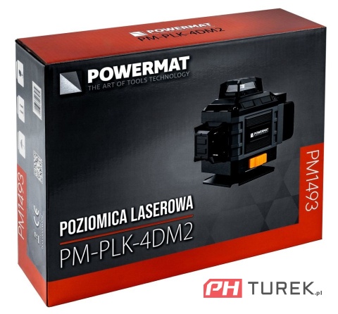 Poziomica laserowa krzyżowa 4d 16 lini zielony laser 360° 40m statyw