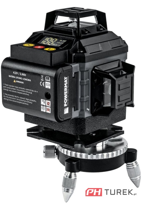 Poziomica laserowa krzyżowa 4d 16 lini zielony laser 360° 40m statyw