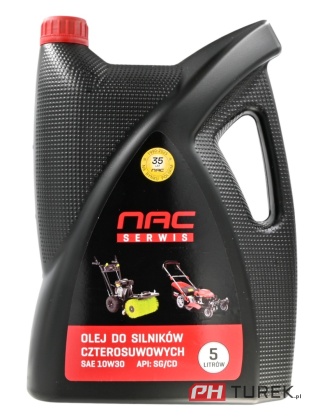 Olej do silnika kosiarki 10w30 NAC 5L do silników 4T agregatu glebogryzarki