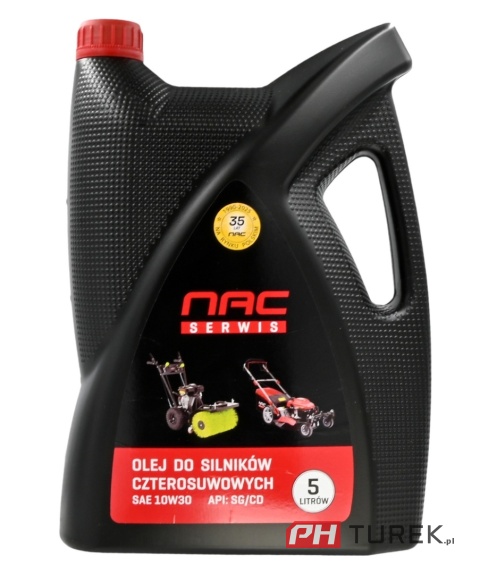 Olej do silnika kosiarki 10w30 NAC 5L do silników 4T agregatu glebogryzarki