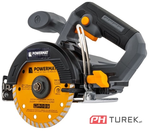 Przecinarka do glazury 1400W 125mm cięcie 45° cięcie suche, mokre Powermat