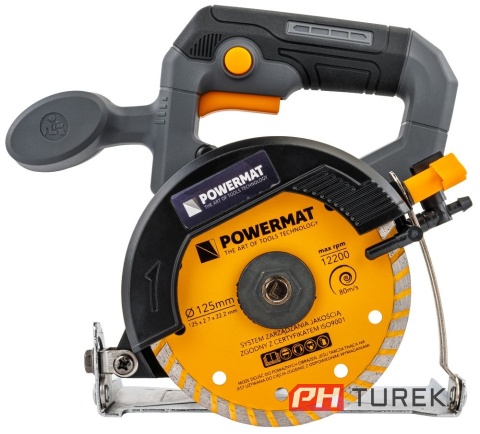 Przecinarka do glazury 1400W 125mm cięcie 45° cięcie suche, mokre Powermat