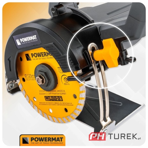 Przecinarka do glazury 1400W 125mm cięcie 45° cięcie suche, mokre Powermat