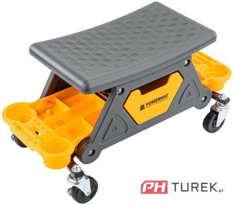 Siedzisko, krzesło warsztatowe na kółkach 3 tacki na narzędzia PM-SWA-200T