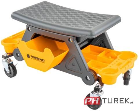 Siedzisko, krzesło warsztatowe na kółkach 3 tacki na narzędzia PM-SWA-200T
