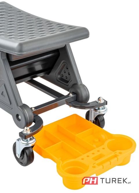 Siedzisko, krzesło warsztatowe na kółkach 3 tacki na narzędzia PM-SWA-200T
