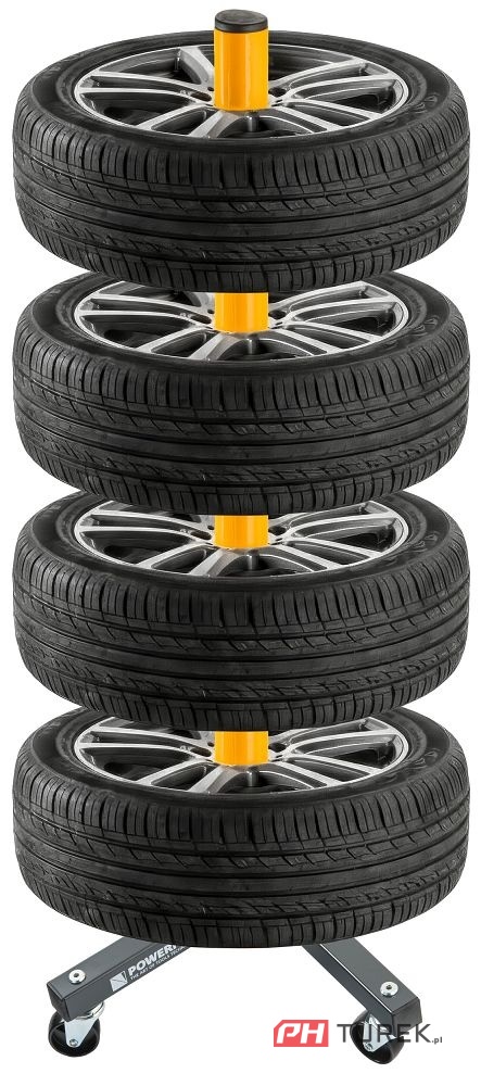 Stojak na koła stelaż na opony felgi regał mobilny na kółkach powermat