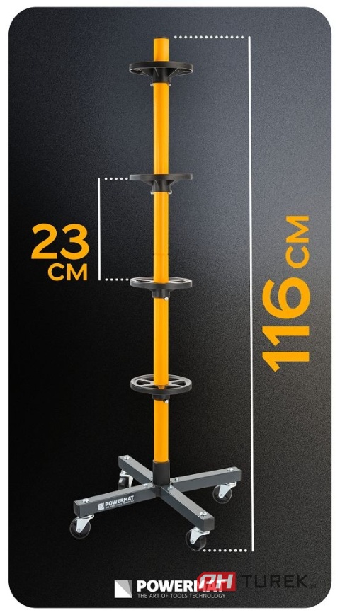 Stojak na koła stelaż na opony felgi regał mobilny na kółkach powermat
