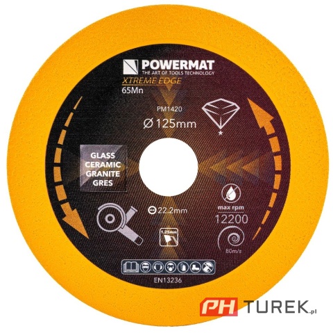 TARCZA DIAMENTOWA DO CIĘCIA SZKŁA, CERAMIKI 125MM PM-TDCS-1251T