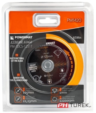 TARCZA DIAMENTOWA DO CIĘCIA SZKŁA, CERAMIKI 125MM PM-TDCS-1251T
