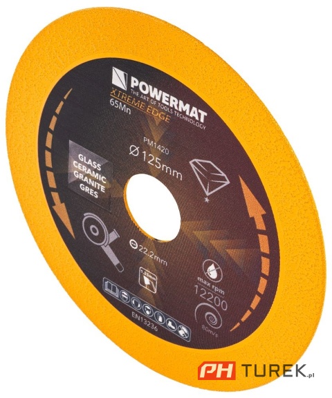 TARCZA DIAMENTOWA DO CIĘCIA SZKŁA, CERAMIKI 125MM PM-TDCS-1251T