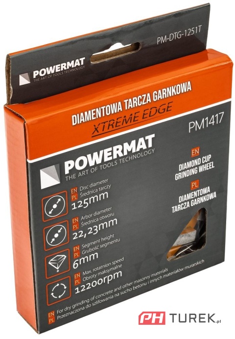 Tarcza diamentowa garnkowa do szlifowania kamienia betonu 125mm Powermat