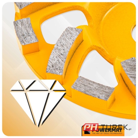 Tarcza diamentowa garnkowa do szlifowania kamienia betonu 125mm Powermat