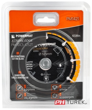 Tarcza diamentowa uniwersalna 125mm do metalu drewna plastiku PM-TDCS-1252T