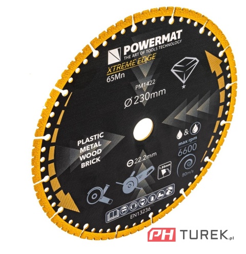 Tarcza diamentowa uniwersalna 230mm do metalu drewna plastiku pm-tdcs-1252t