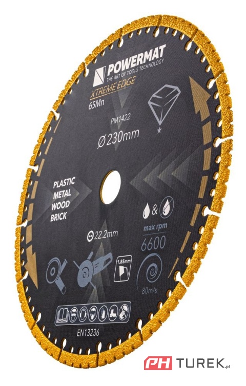 Tarcza diamentowa uniwersalna 230mm do metalu drewna plastiku pm-tdcs-1252t