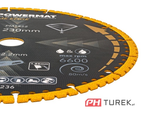 Tarcza diamentowa uniwersalna 230mm do metalu drewna plastiku pm-tdcs-1252t