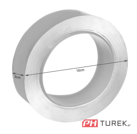 Taśma dwustronna samoprzylepna montażowa, wielokrotnego użytku - 3m