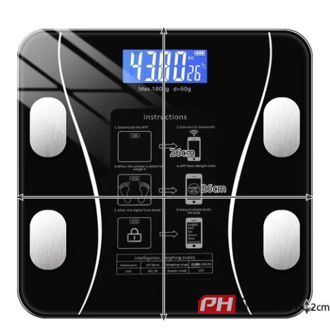 Waga łazienkowa LCD - analityczna Max 180kg 8 różnych parametrów