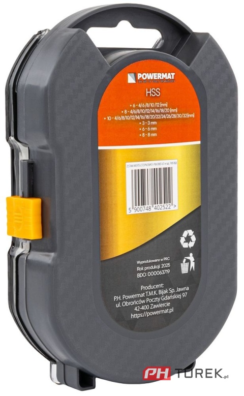 Wiertła stopniowe stożkowe (zestaw 6el.) 4-30mm powermat hss PM-ZWSF-6T