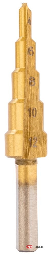 Wiertła stopniowe stożkowe (zestaw 6el.) 4-30mm powermat hss PM-ZWSF-6T