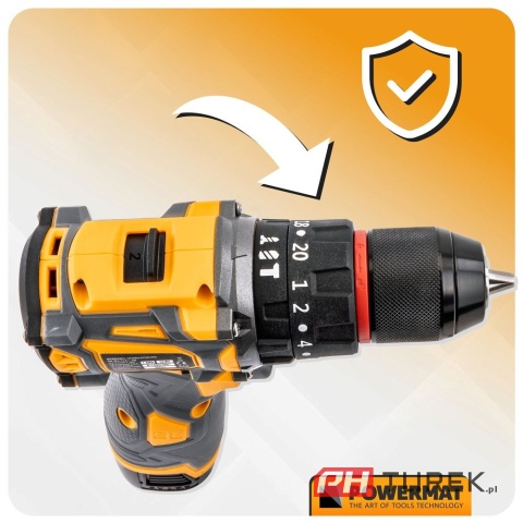 Wkrętarka akumulatorowa powermat + wiertła + nasadki PM-WA-16.8V-1.5M
