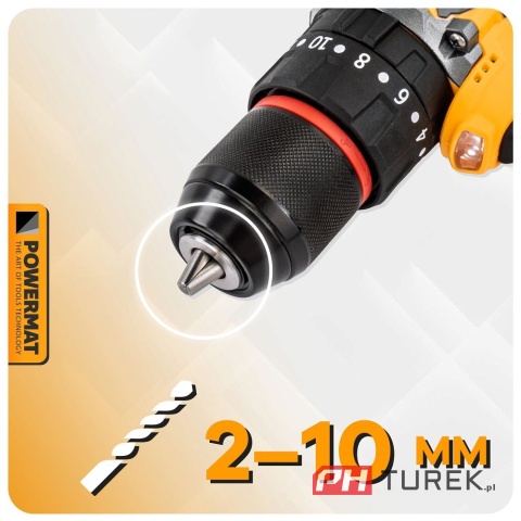 Wkrętarka akumulatorowa powermat + wiertła + nasadki PM-WA-16.8V-1.5M