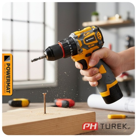 Wkrętarka akumulatorowa powermat + wiertła + nasadki PM-WA-16.8V-1.5M