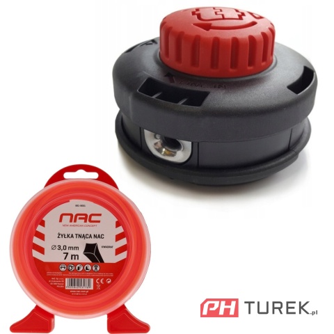 Zestaw Głowica żyłkowa Tecomec Easy Load M10x1,25 LH+Żyłka tnąca 3mm x 7m