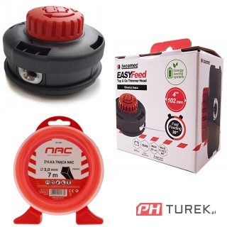 Zestaw Głowica żyłkowa Tecomec Easy Load M10x1,25 LH+Żyłka tnąca 3mm x 7m