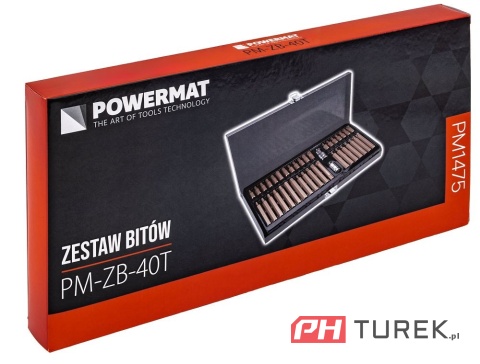 Zestaw bitów 30mm/75mm CRV HEX, TORX , SPLINE 40 elementów Powermat