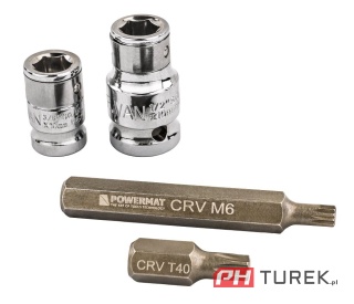 Zestaw bitów 30mm/75mm CRV HEX, TORX , SPLINE 40 elementów Powermat